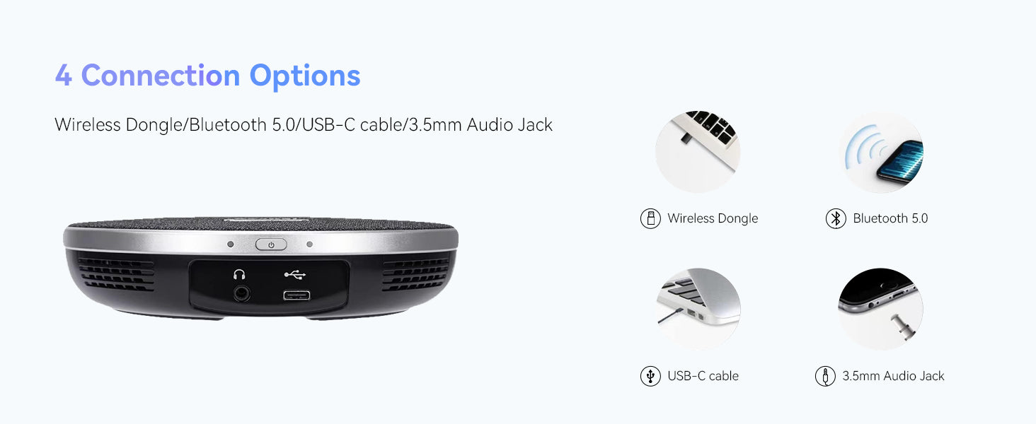 4 connection options for speakerphone
