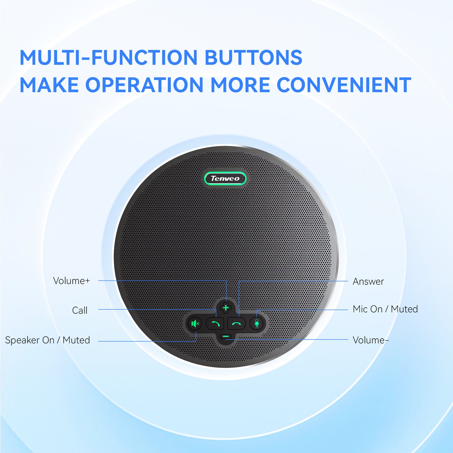 M5B-PRO Wireless Conference Speakerphone with 8 AI Mics, Bluetooth/USB Dongle/2.4G Connectivity, 360° Voice Pickup, Noise Reduction, 18H Battery for Zoom, Teams & OBS