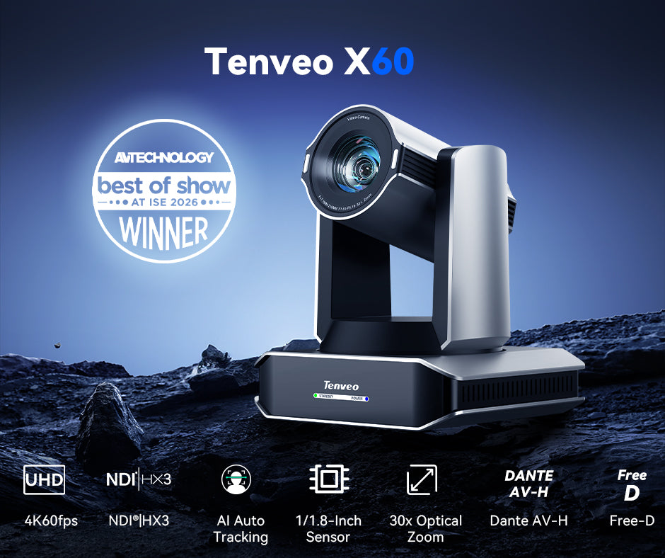 4K60fps NDI|HX3 PTZ Camera with AI Auto Tracking, 30X Optical Zoom, Multi-Person & Zone Tracking, HDMI/USB3.0/IP/SDI Output
