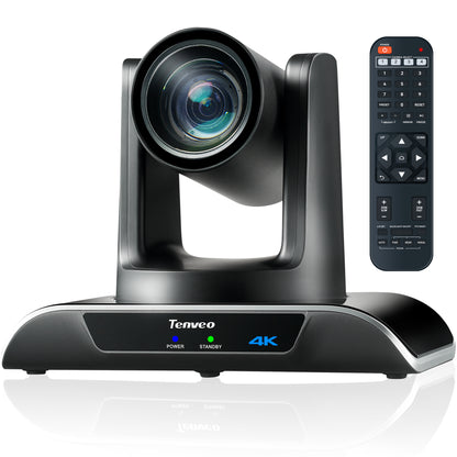 Tenveo UHD 4K PTZ Conference Room Camera 12X Optical Zoom USB3.0/HDMI Wide View Angle, 4K PTZ Camera for Video Conference Church Services Worship Events Live Streaming