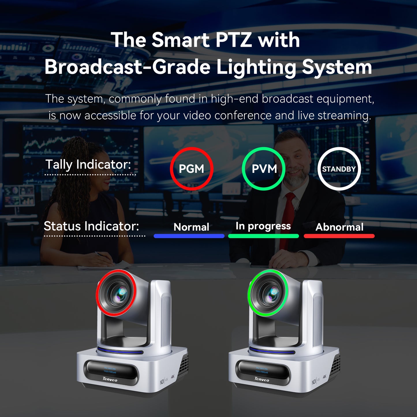 4K PTZ Camera AI Auto Tracking 20X Optical Zoom HDMI, USB3.0,RJ45,SDI Live Streaming Camera