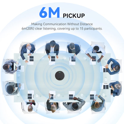 M5B-PRO Wireless Conference Speakerphone with 8 AI Mics, Bluetooth/USB Dongle/2.4G Connectivity, 360° Voice Pickup, Noise Reduction, 18H Battery for Zoom, Teams & OBS