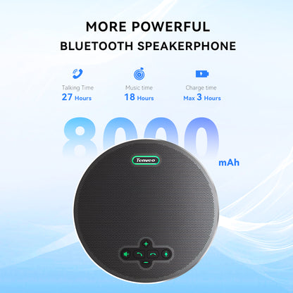 M5B-PRO Wireless Conference Speakerphone with 8 AI Mics, Bluetooth/USB Dongle/2.4G Connectivity, 360° Voice Pickup, Noise Reduction, 18H Battery for Zoom, Teams & OBS