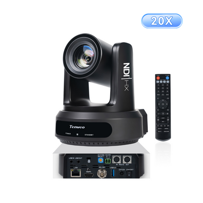 PTZ Camera with AI Auto Tracking, 20X Optical USB3.0/HDMI/SDI/LAN Conference Room Camera 1080P 60fps