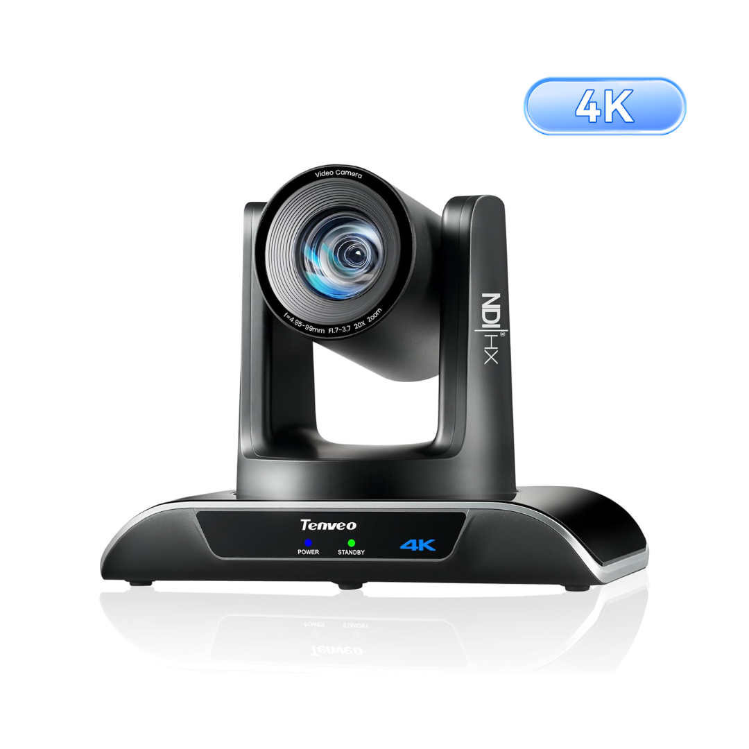 4K NDI PTZ Camera AI Humanoid & Face Auto-Tracking, HDMI/LAN/USB3.0 PoE PTZ Camera 20X Optical Zoom IP Live Streaming