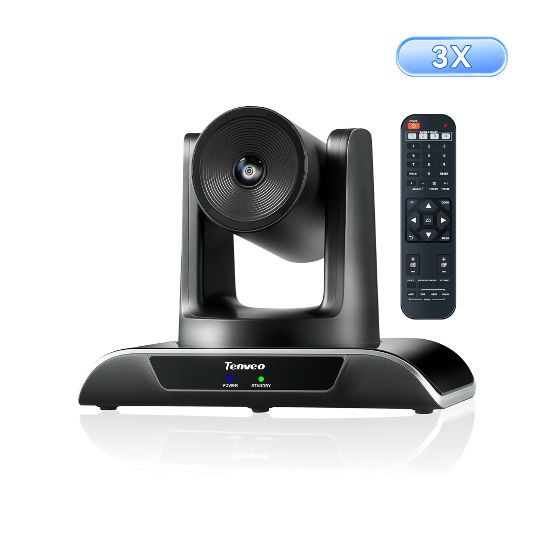 PTZ Conference Camera 3X Optical Zoom FHD 1080P 60FPS, 114° Wide View Angel USB3.0/HDMI/RS485/RS232