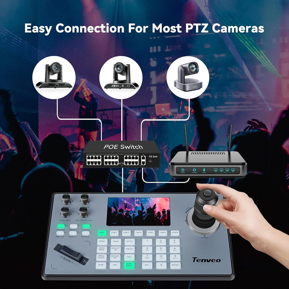 Professional AI Auto Tracking PTZ Camera System with Joystick ...
