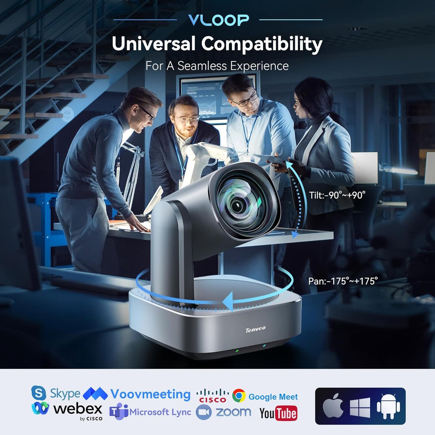 VLoop 4K PTZ Camera with 12X Optical Zoom 4
