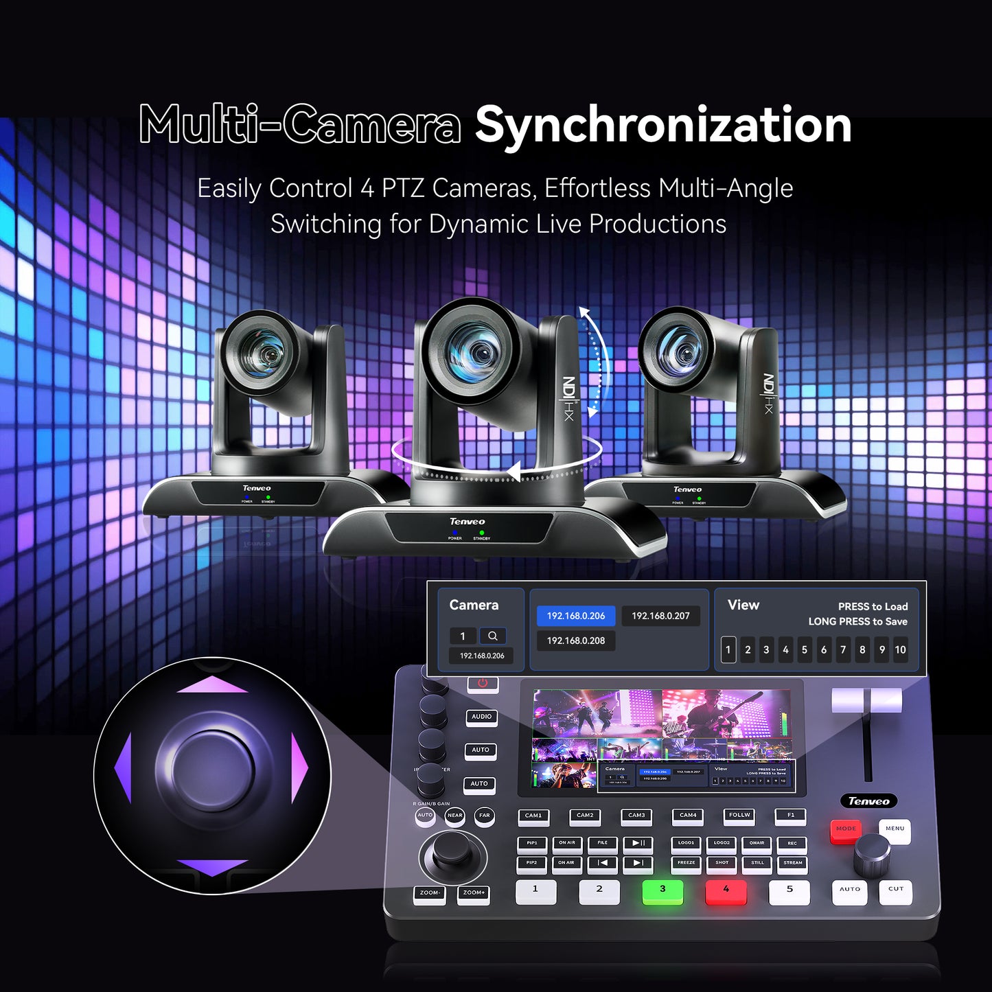 PC500 5.5” Video Switcher Mixer –8-Channel Video Switcher – 4 SDI + 4 HDMI Inputs, 4K HDMI, Multi-View, NDI Support, Live Streaming & Recording