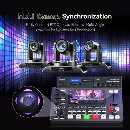 PC500 5.5” Video Switcher Mixer –8-Channel Video Switcher – 4 SDI + 4 HDMI Inputs, 4K HDMI, Multi-View, NDI Support, Live Streaming & Recording